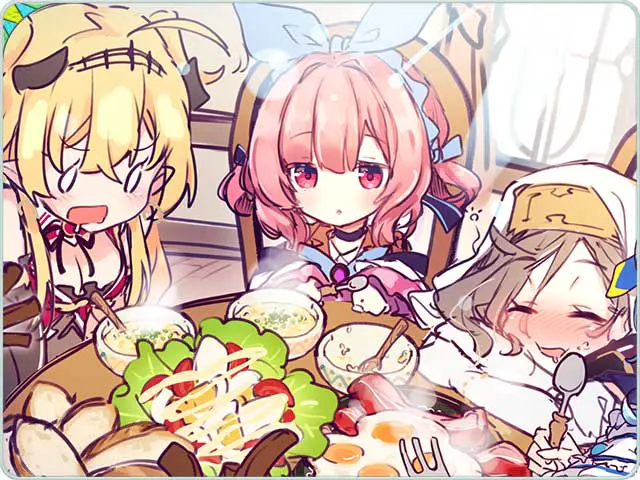 エンジェリックリンク 堕天使たちの食事イベントシーン(画像出典: DMM GAMES公式ページ)