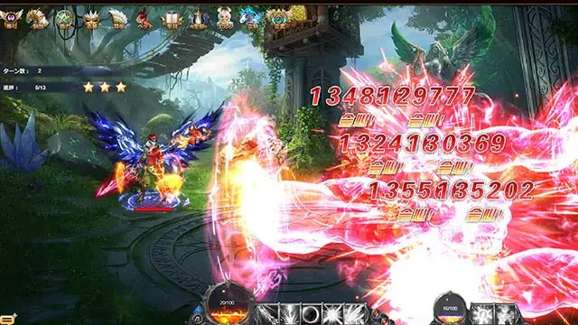 騎士と翼のフロンティアのターン制バトル画面