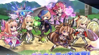 巨乳ファンタジーバースト SDキャラのバトルシーン(画像出典: DMM GAMES公式ページ)