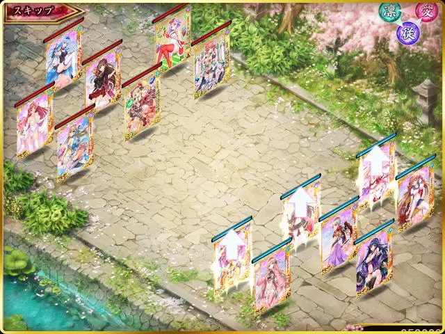 戦乱プリンセス 将姫カードのバトル画面(画像出典: DMM GAMES公式ページ)
